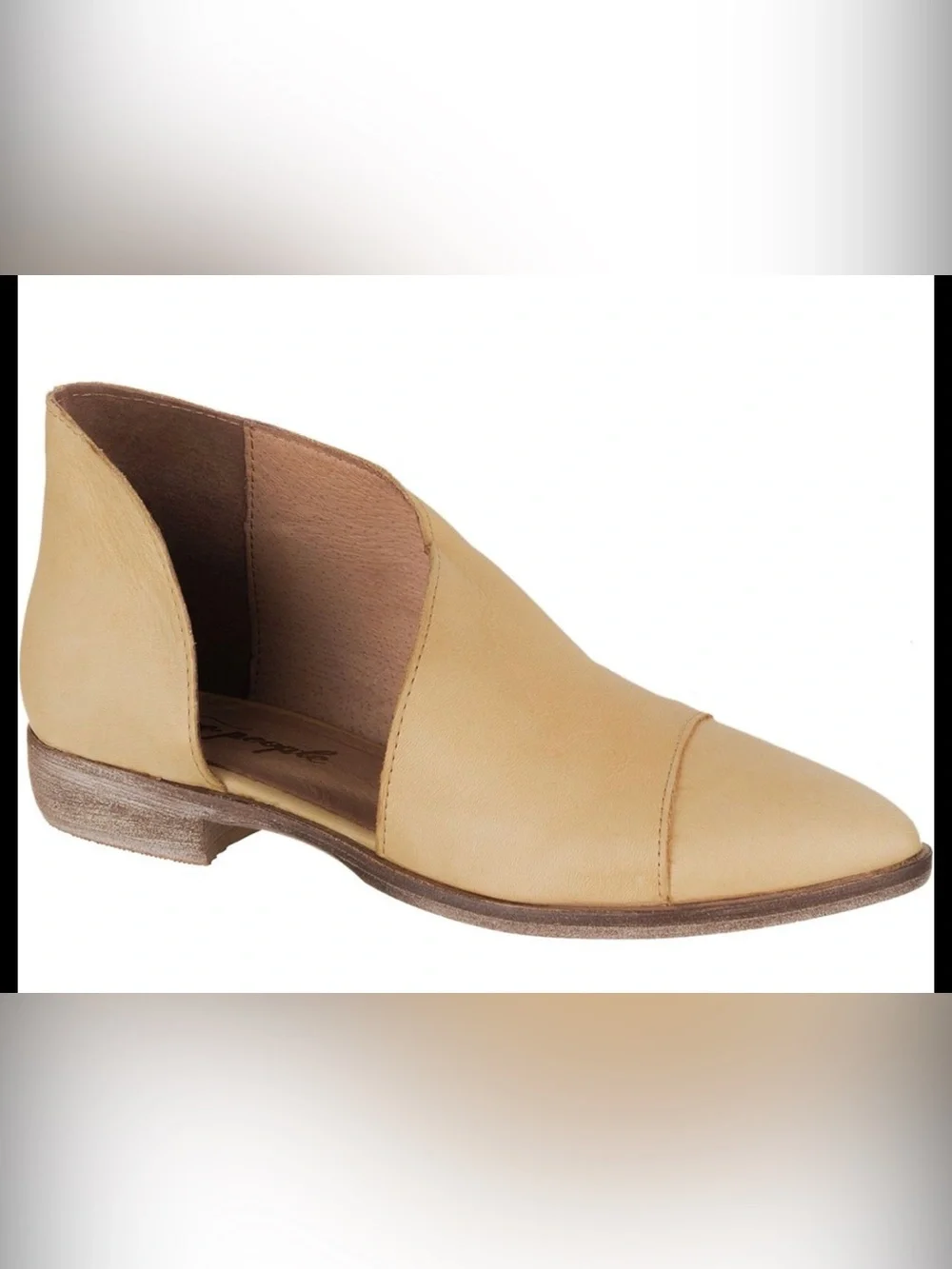 Free People Tan Leather Pointed Slip-On Flats